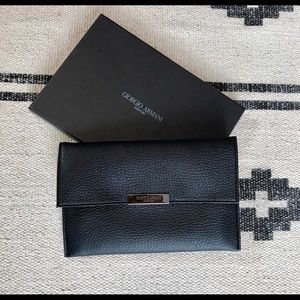 GIORGIO ARMANI Parfums leather clutch